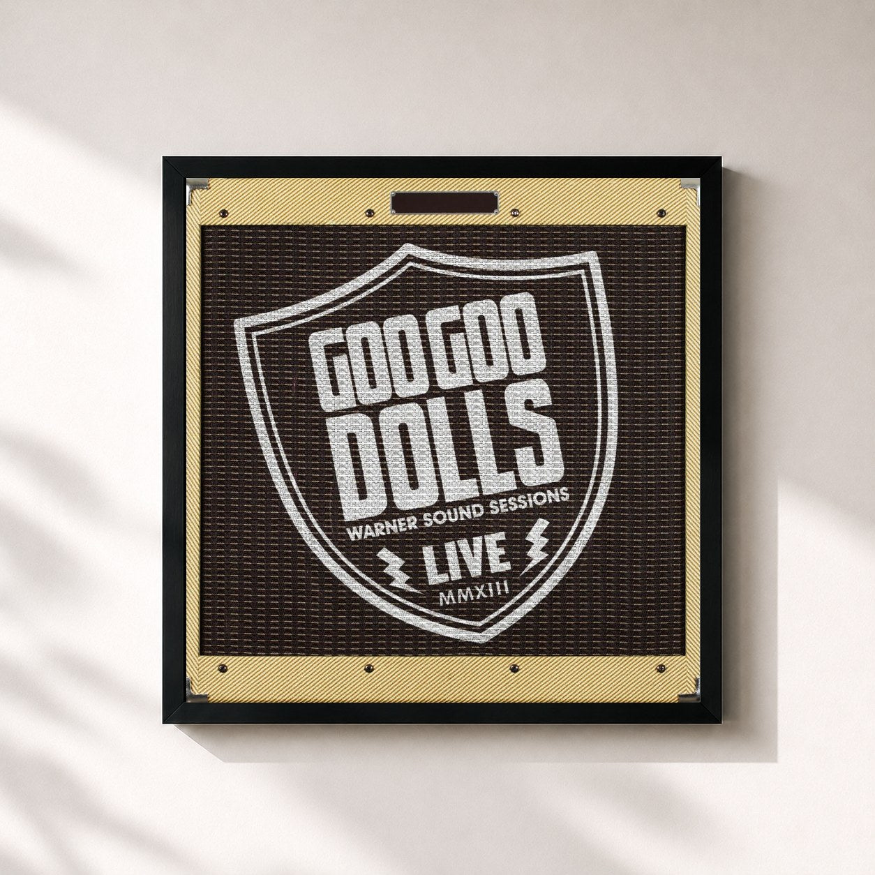 #noir Tableau carré de l'album Warner Sound Sessions de The Goo Goo Dolls, cadre noir 32x32 cm