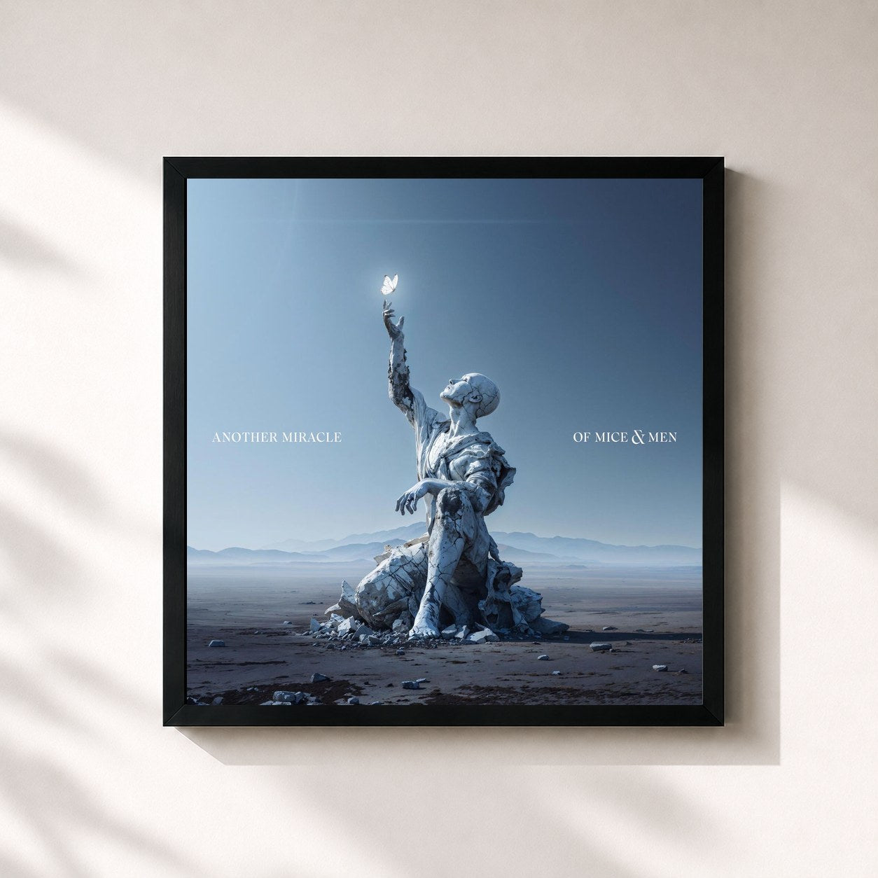 #noir Tableau carré de l'album Another Miracle de Of Mice & Men, cadre noir 32x32 cm