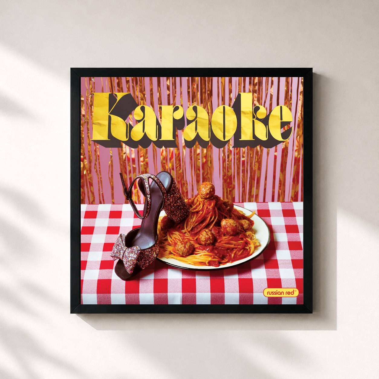 #noir Tableau carré de l'album Karaoke de Russian Red, cadre noir 32x32 cm