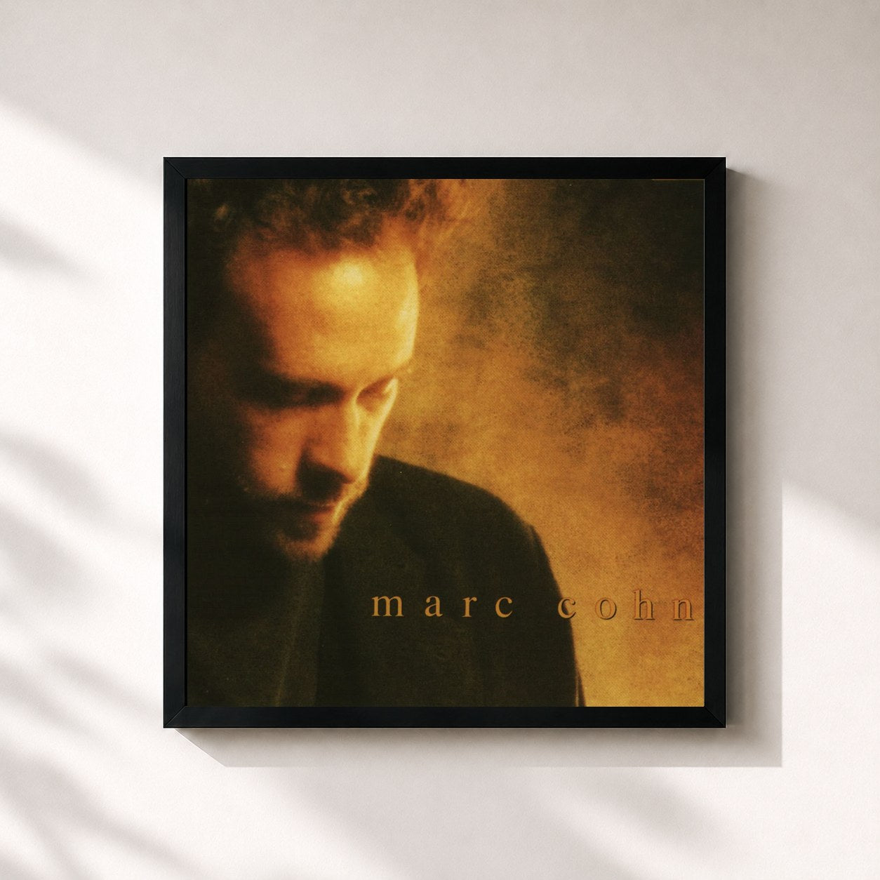 #noir Tableau carré de l'album Marc Cohn de Marc Cohn, cadre noir 32x32 cm