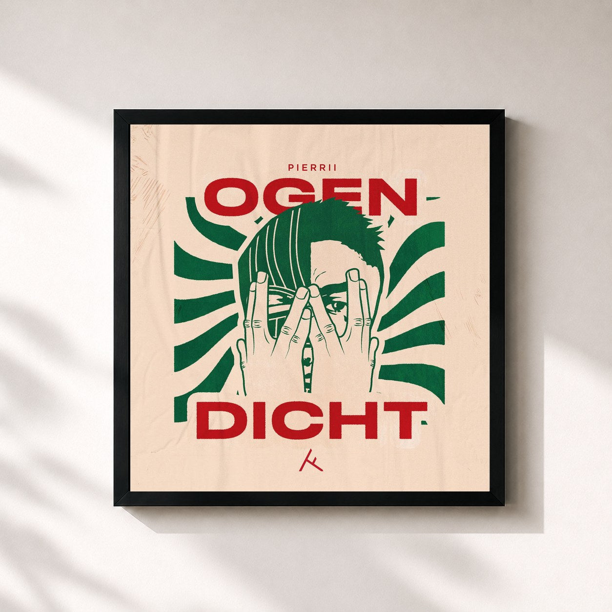 #noir Tableau carré de l'album Ogen Dicht de Pierrii, cadre noir 32x32 cm