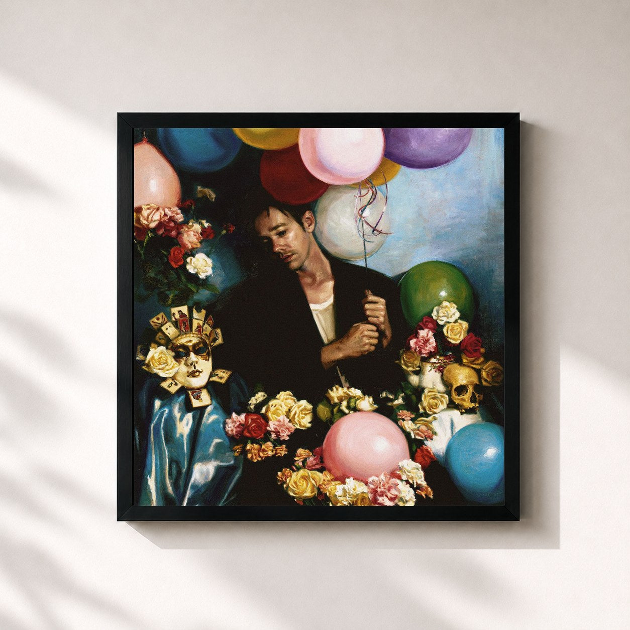 #noir Tableau carré de l'album Grand Romantic de Nate Ruess, cadre noir 32x32 cm