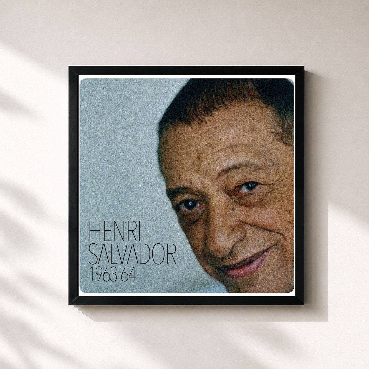#noir Tableau carré de l'album Henri Salvador 1963-1964 de Henri Salvador, cadre noir 32x32 cm