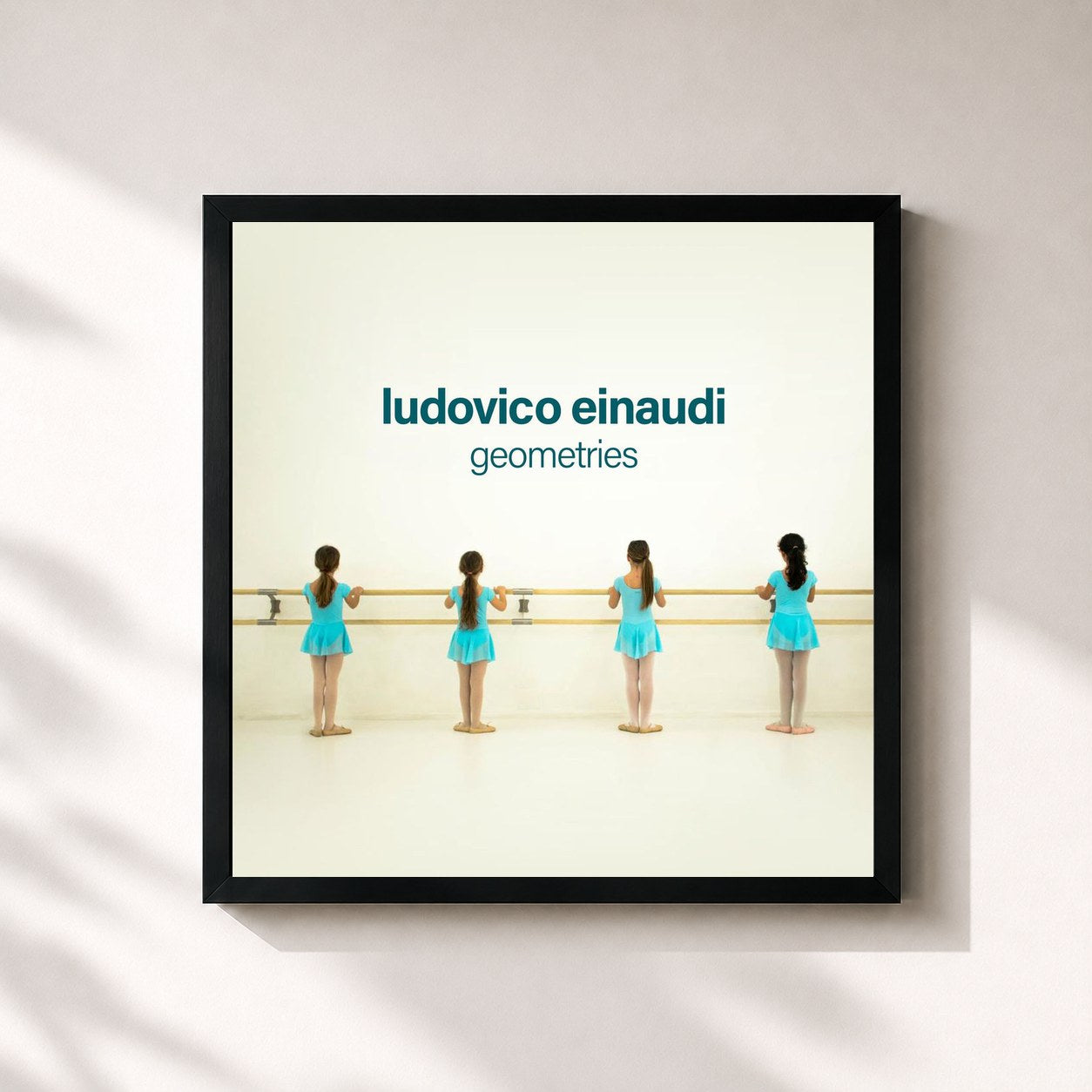 #noir Tableau carré de l'album geometries de Ludovico Einaudi, cadre noir 32x32 cm