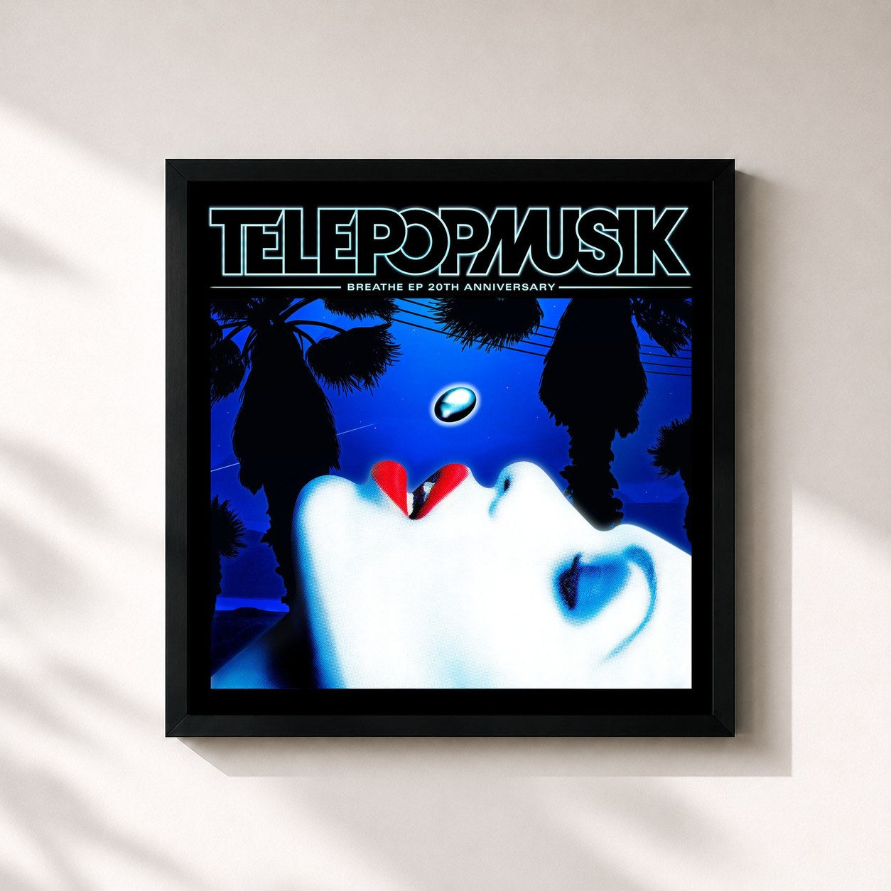 #noir Tableau carré de l'album Breathe (EP 20th Anniversary) de Télépopmusik, cadre noir 32x32 cm