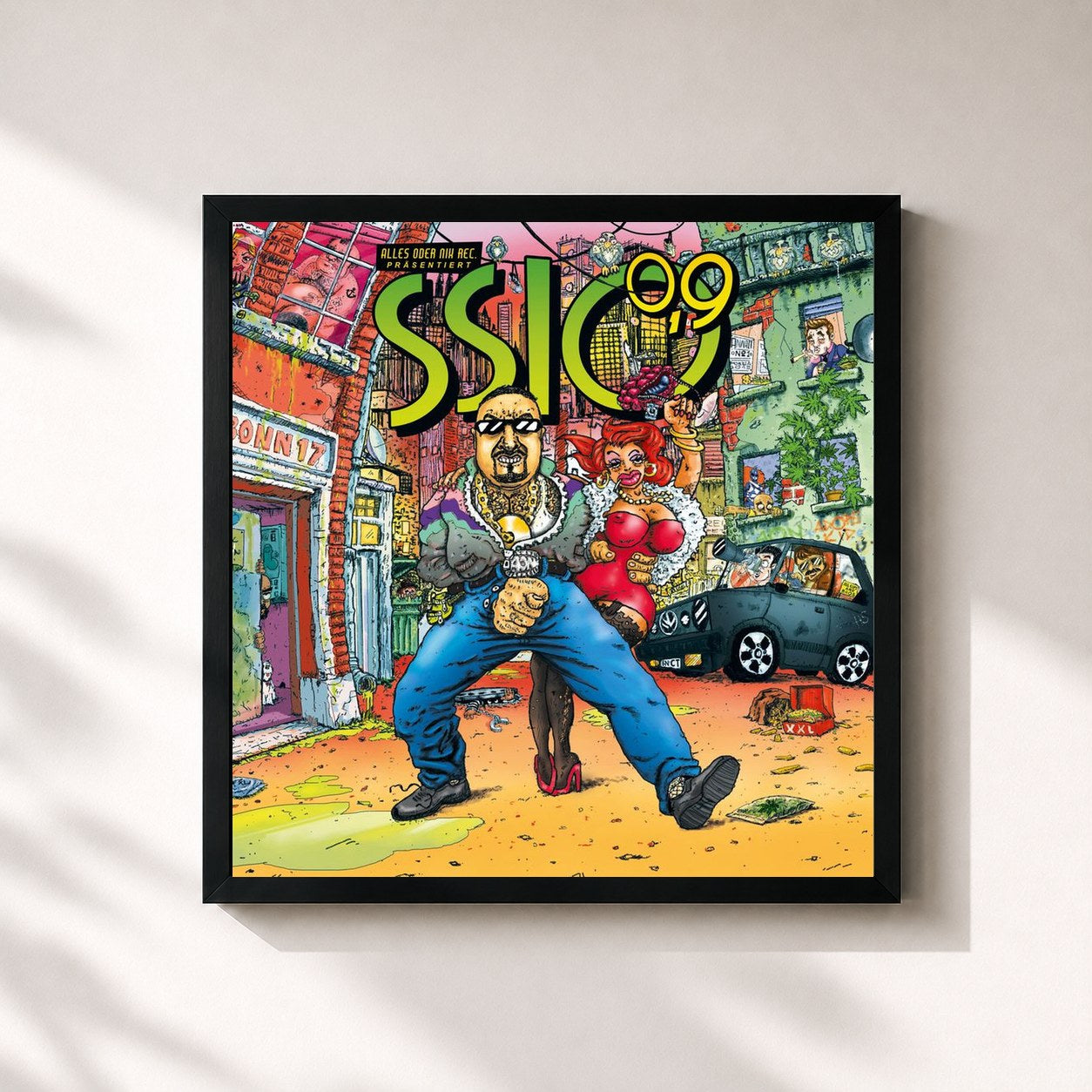 #noir Tableau carré de l'album 0,9 (Deluxe Version) de SSIO, cadre noir 32x32 cm