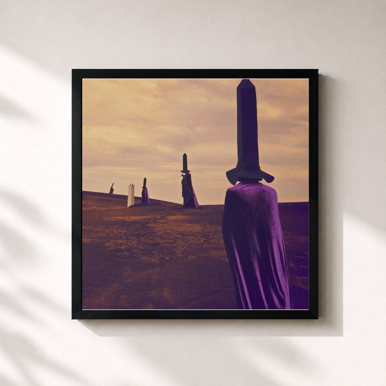 #noir Tableau carré de l'album Detourn de The SIGIT, cadre noir 32x32 cm