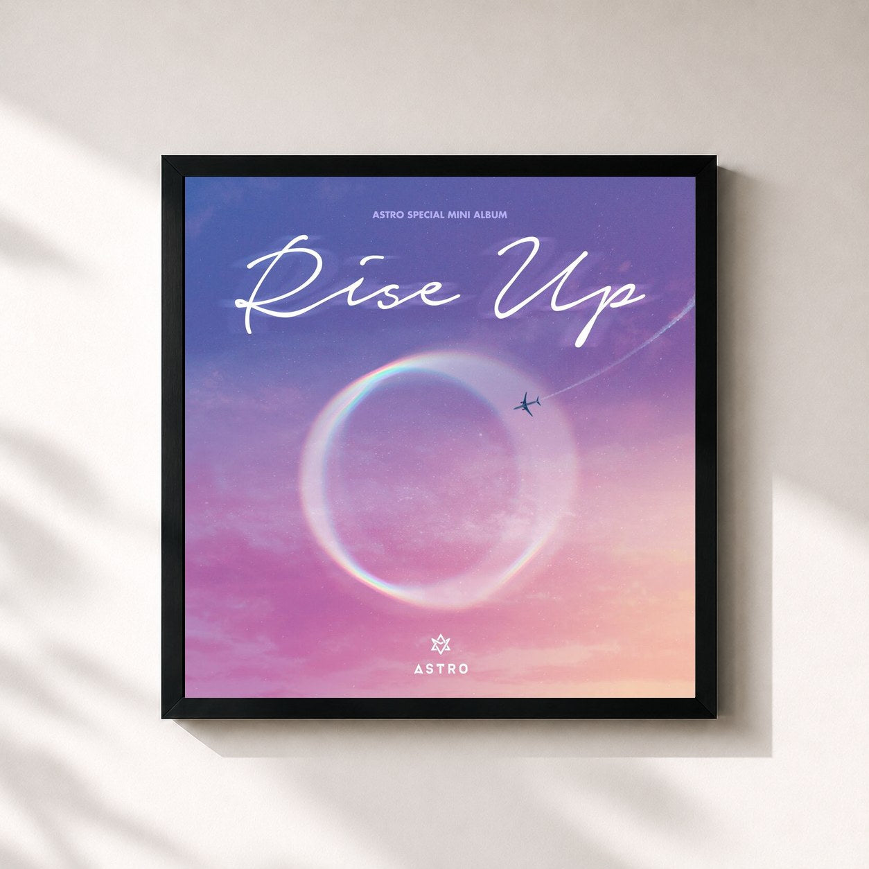 #noir Tableau carré de l'album Rise Up de ASTRO, cadre noir 32x32 cm