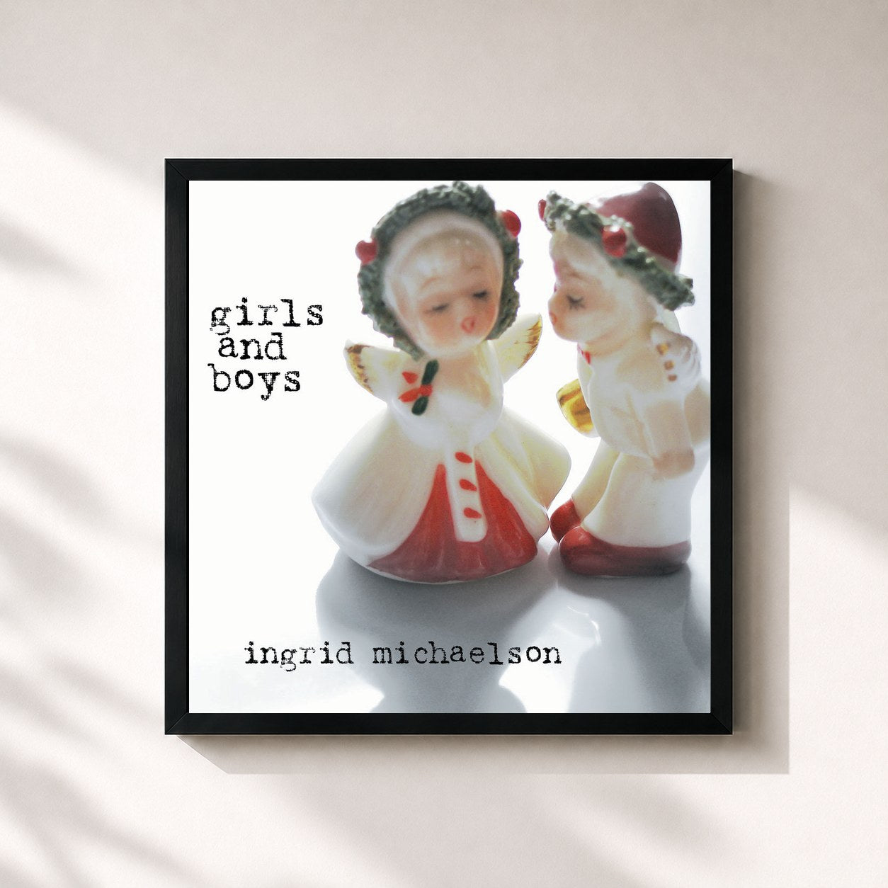 #noir Tableau carré de l'album Girls And Boys de Ingrid Michaelson, cadre noir 32x32 cm