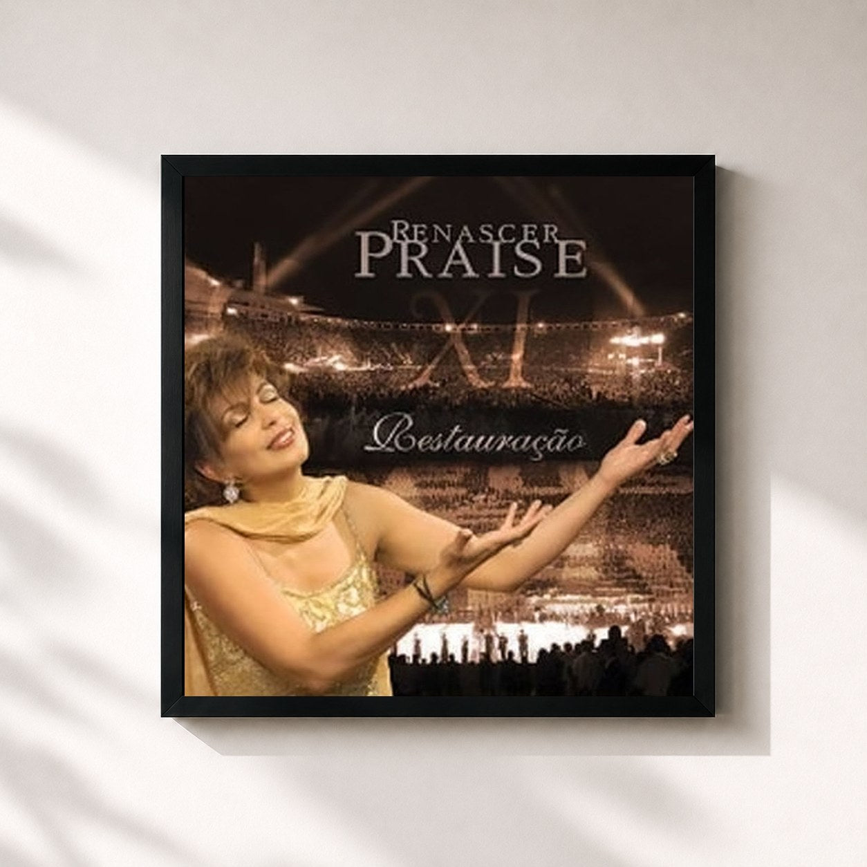 #noir Tableau carré de l'album Renascer Praise - XI de Renascer Praise, cadre noir 32x32 cm
