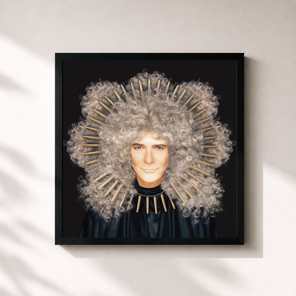 #noir Tableau carré de l'album Zero il Folle de Renato Zero, cadre noir 32x32 cm