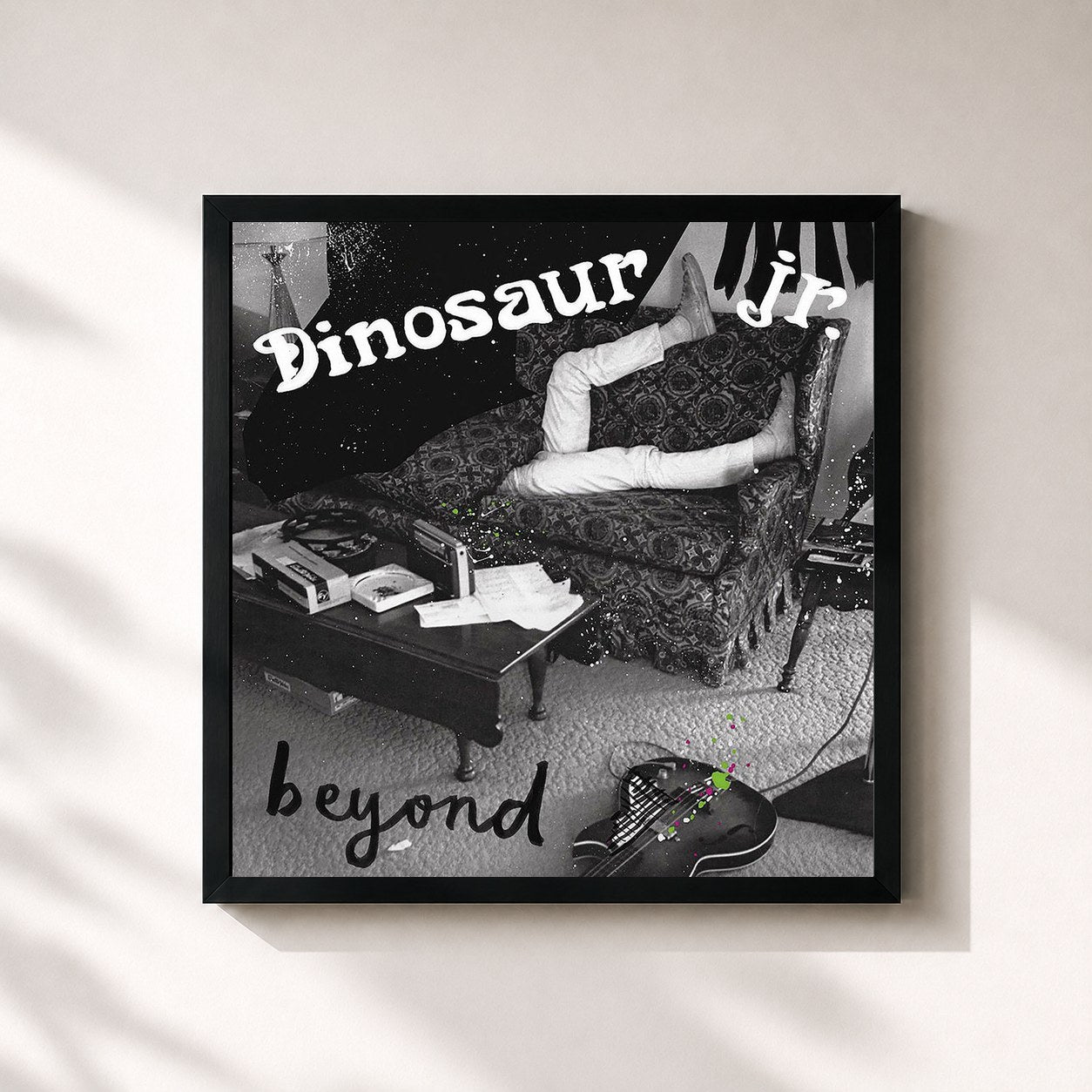 #noir Tableau carré de l'album Beyond de Dinosaur Jr., cadre noir 32x32 cm