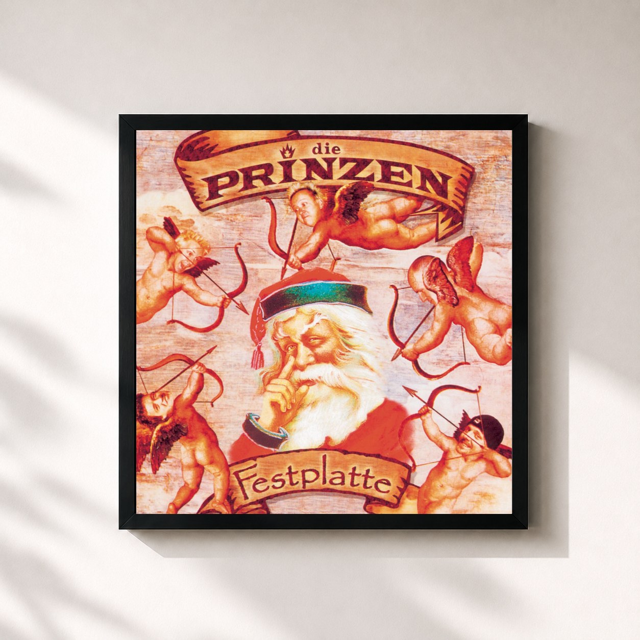 #noir Tableau carré de l'album Festplatte de Die Prinzen, cadre noir 32x32 cm
