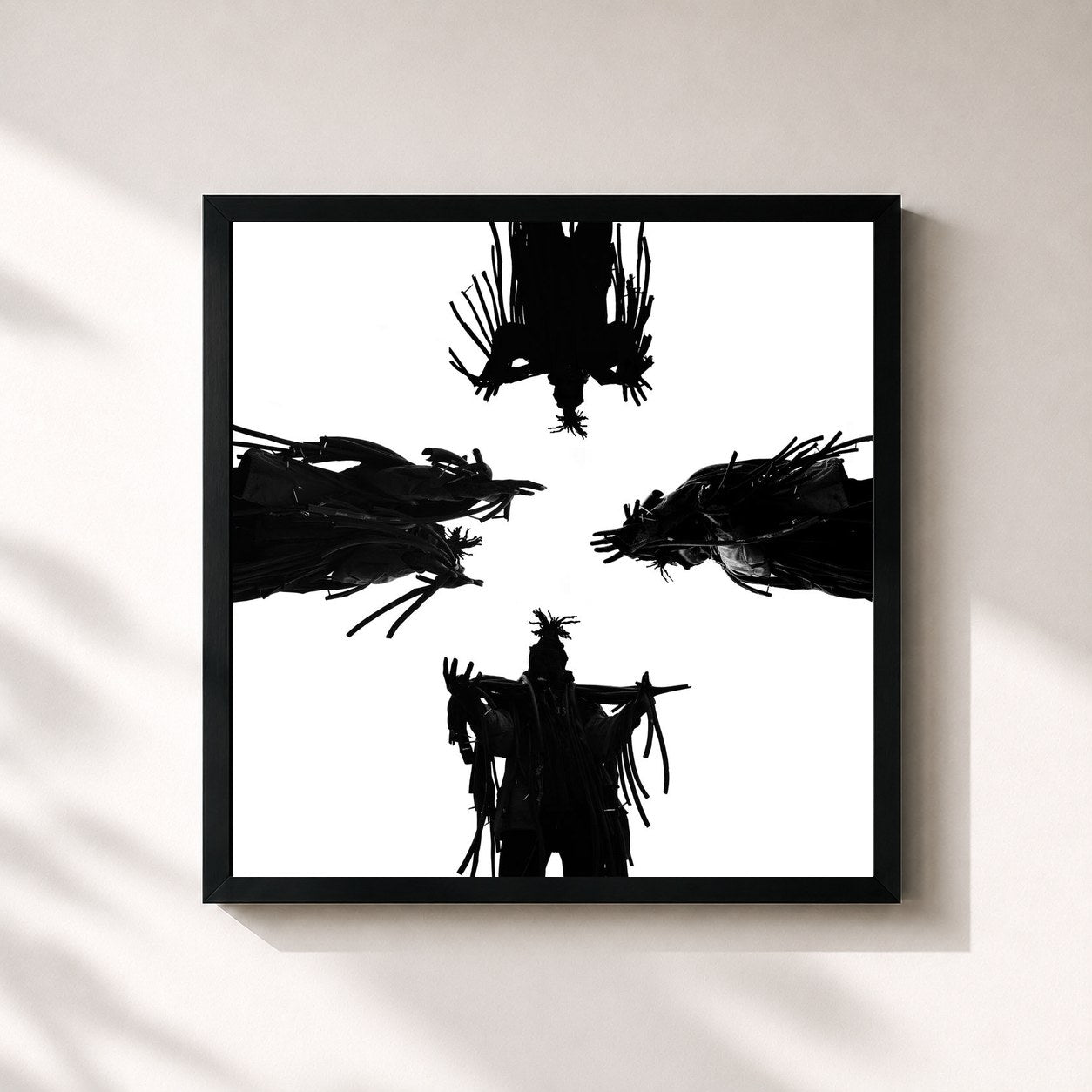 #noir Tableau carré de l'album 13 de Denzel Curry, cadre noir 32x32 cm
