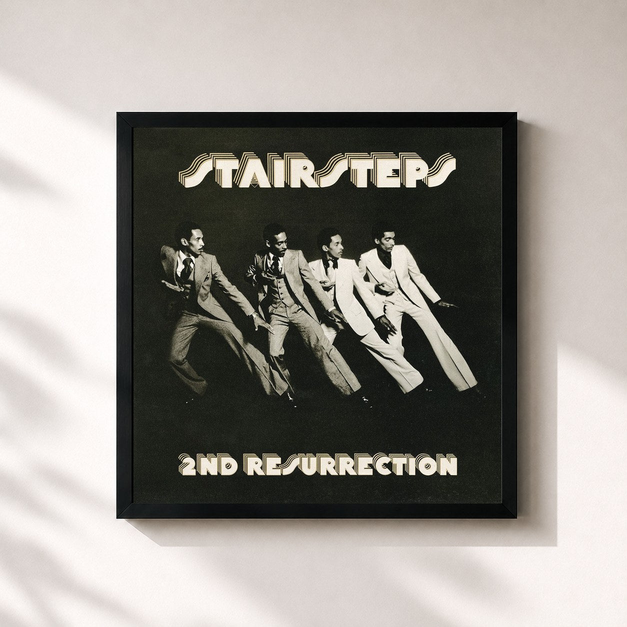 #noir Tableau carré de l'album 2nd Resurrection (Remastered 2022) de The Five Stairsteps, cadre noir 32x32 cm