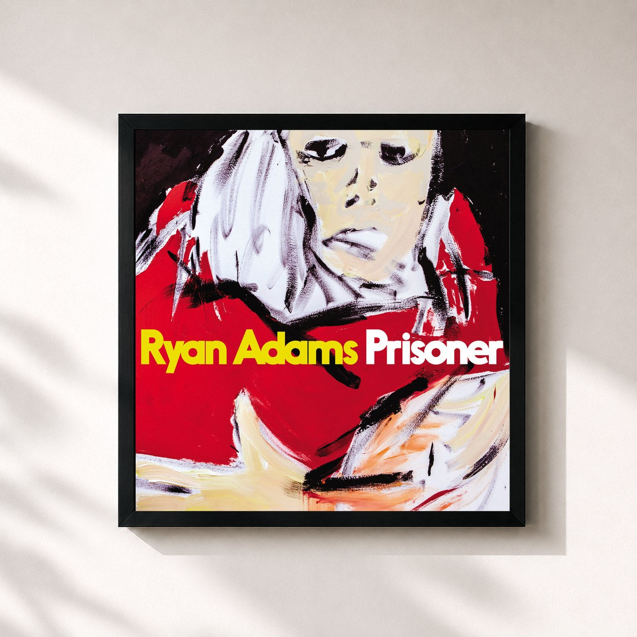 #noir Tableau carré de l'album Prisoner de Ryan Adams, cadre noir 32x32 cm