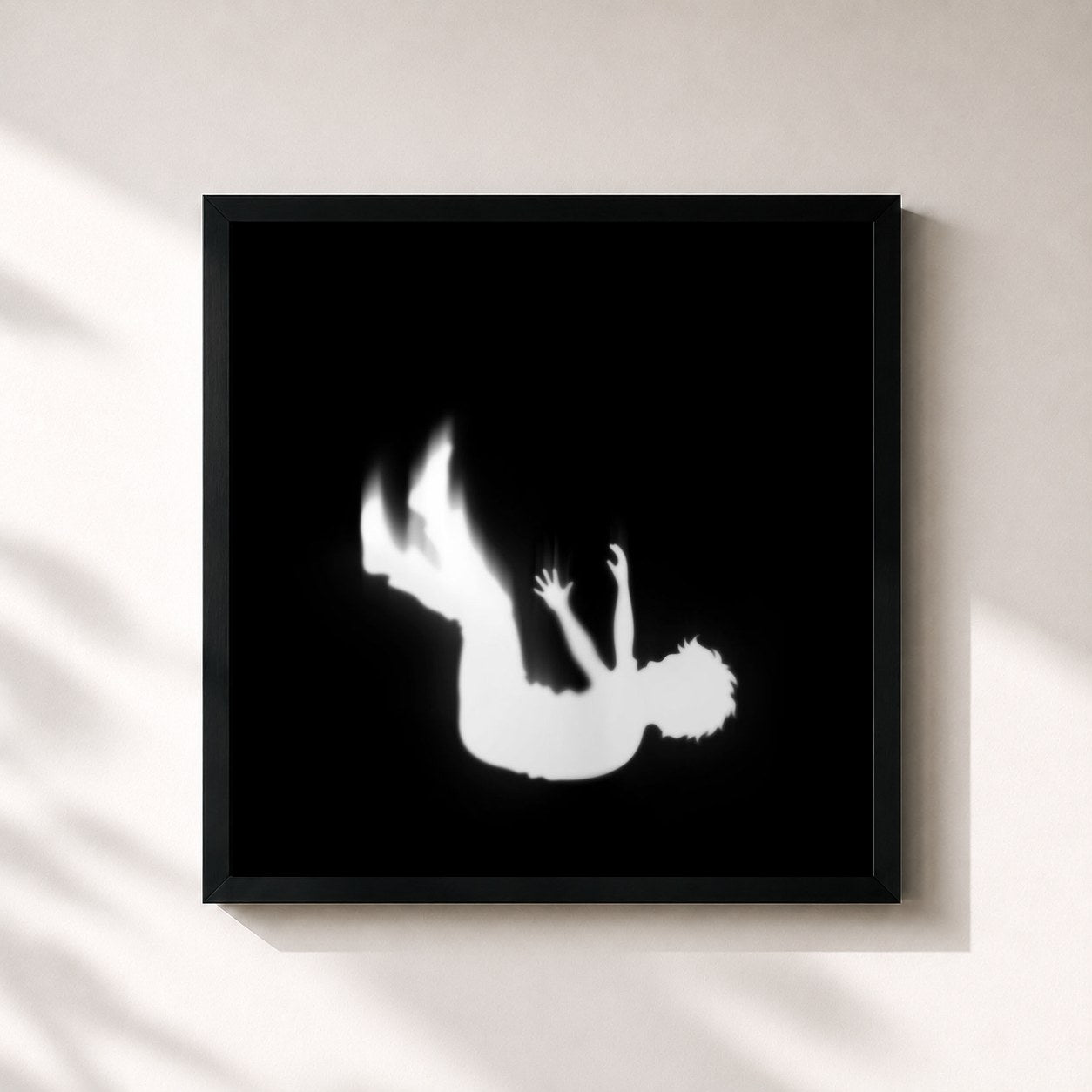 #noir Tableau carré de l'album Glanz Null de Apsilon, cadre noir 32x32 cm