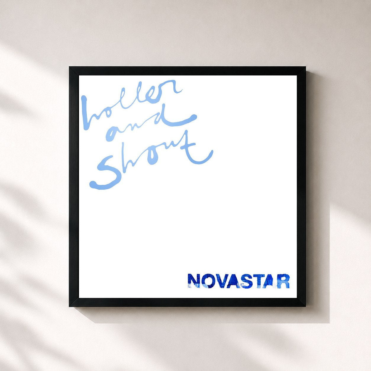 #noir Tableau carré de l'album Holler And Shout de Novastar, cadre noir 32x32 cm