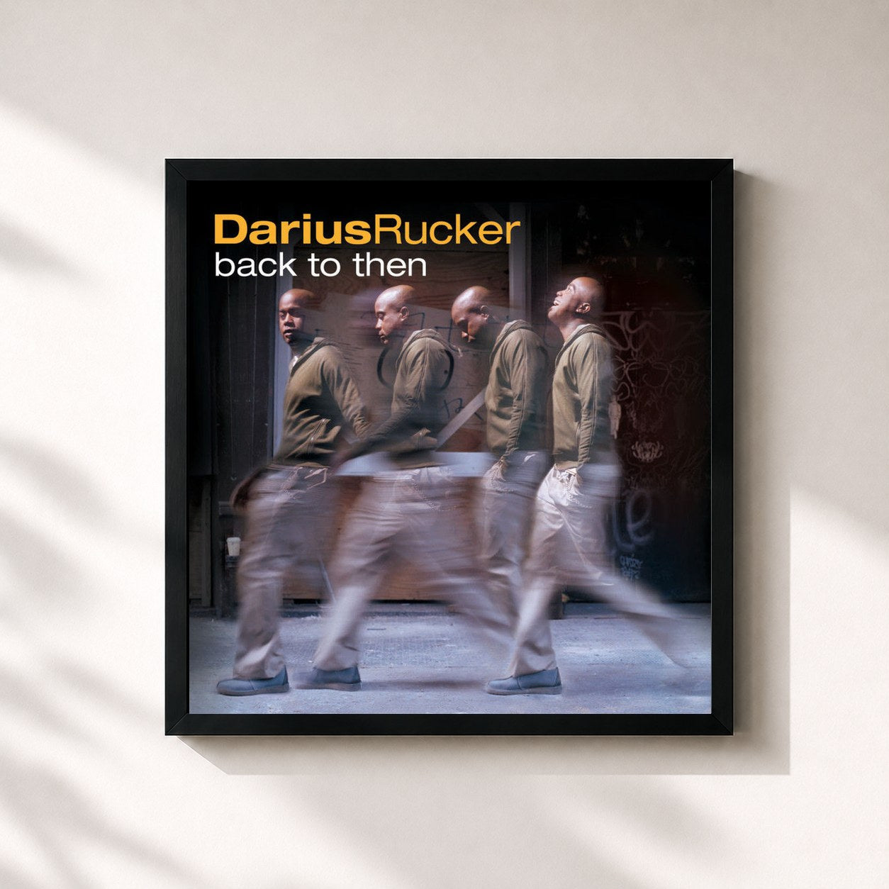 #noir Tableau carré de l'album Back To Then de Darius Rucker, cadre noir 32x32 cm