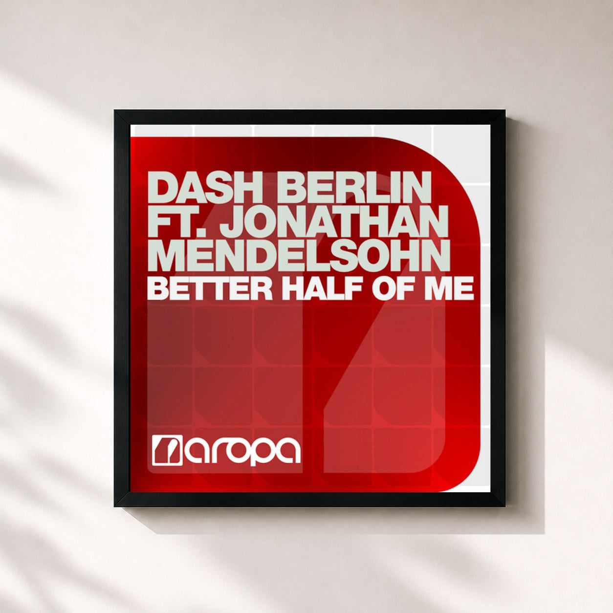 #noir Tableau carré de l'album Better Half Of Me de Dash Berlin, cadre noir 32x32 cm