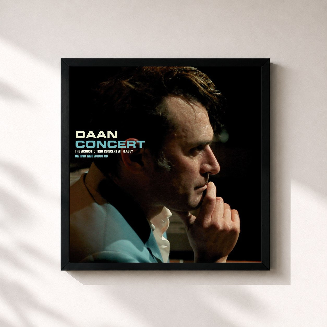 #noir Tableau carré de l'album Concert de Daan, cadre noir 32x32 cm
