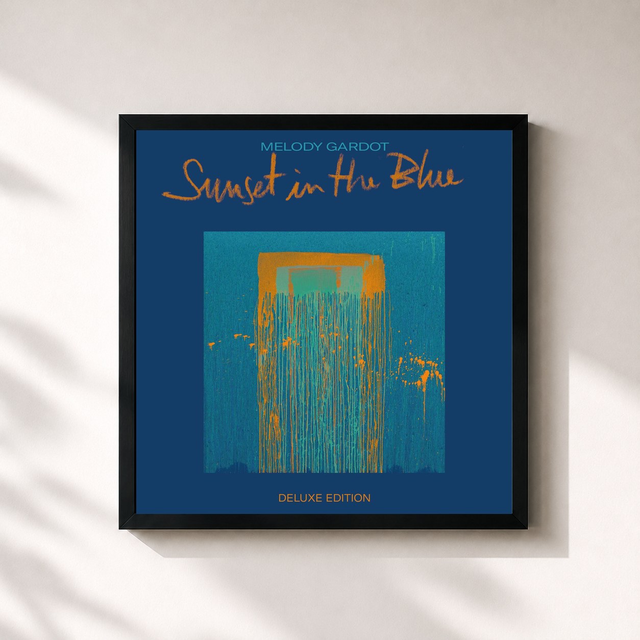 #noir Tableau carré de l'album Sunset In The Blue (Deluxe Version) de Melody Gardot, cadre noir 32x32 cm