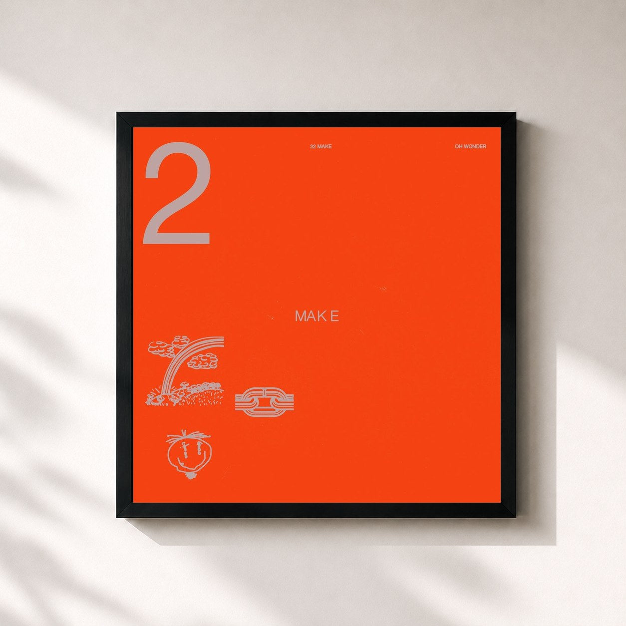 #noir Tableau carré de l'album 22 Make de Oh Wonder, cadre noir 32x32 cm