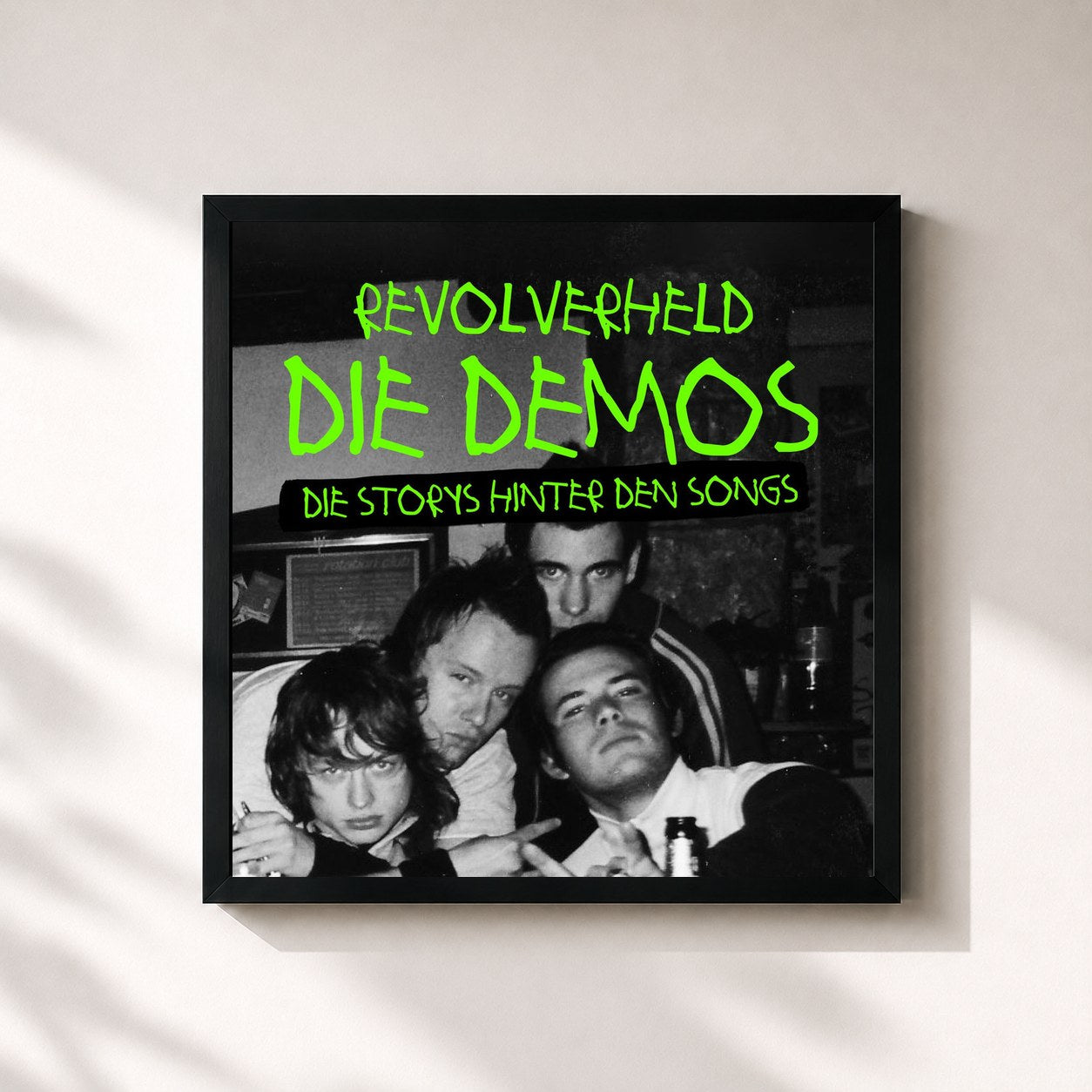 #noir Tableau carré de l'album Die Demos - Die Storys hinter den Songs (Track by Track Commentary) de Revolverheld, cadre noir 32x32 cm