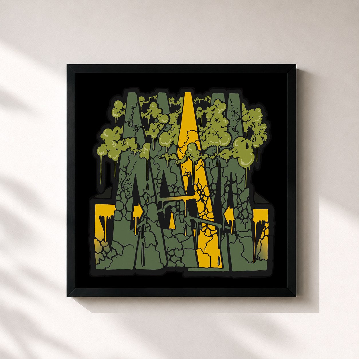#noir Tableau carré de l'album Gazzillion Ear de MF DOOM, cadre noir 32x32 cm