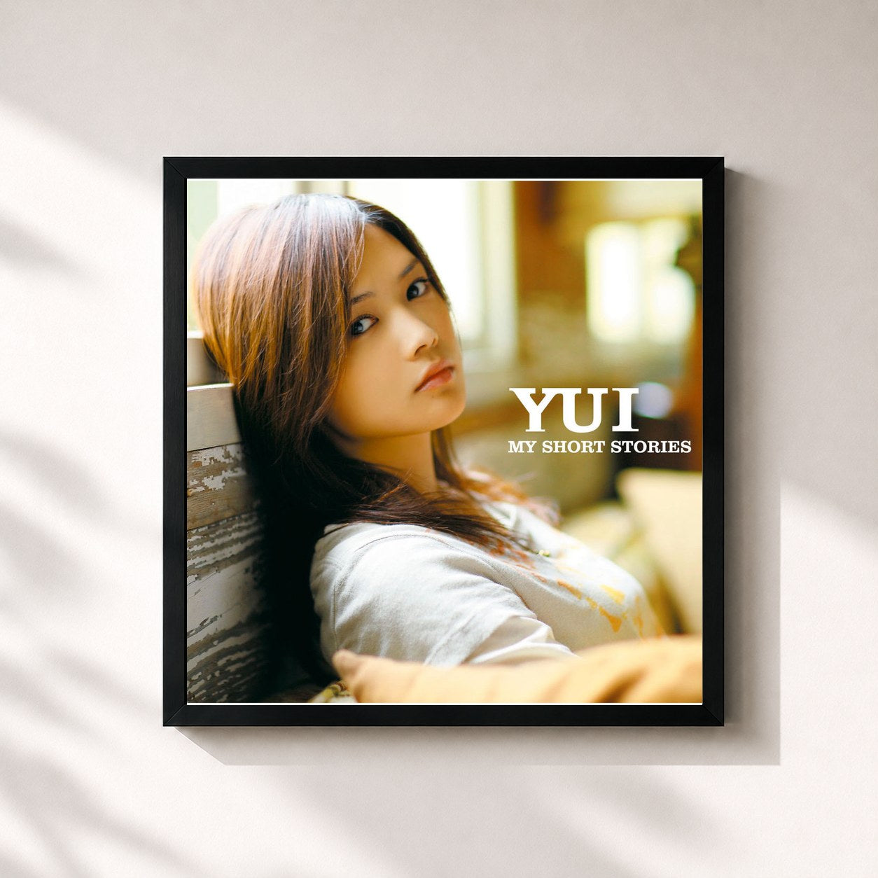 #noir Tableau carré de l'album MY SHORT STORIES de YUI, cadre noir 32x32 cm