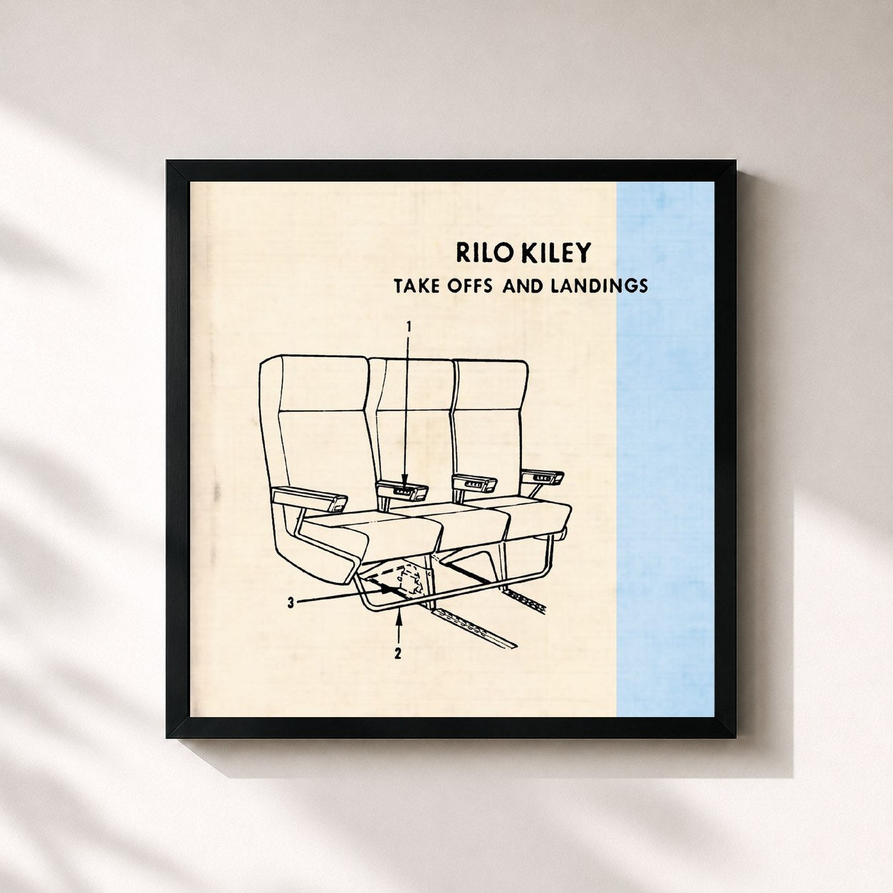 #noir Tableau carré de l'album Take Offs And Landings de Rilo Kiley, cadre noir 32x32 cm