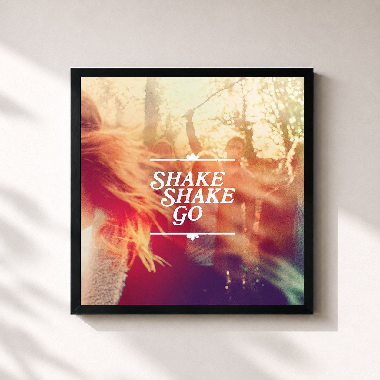 #noir Tableau carré de l'album Shake Shake Go de Shake Shake Go, cadre noir 32x32 cm