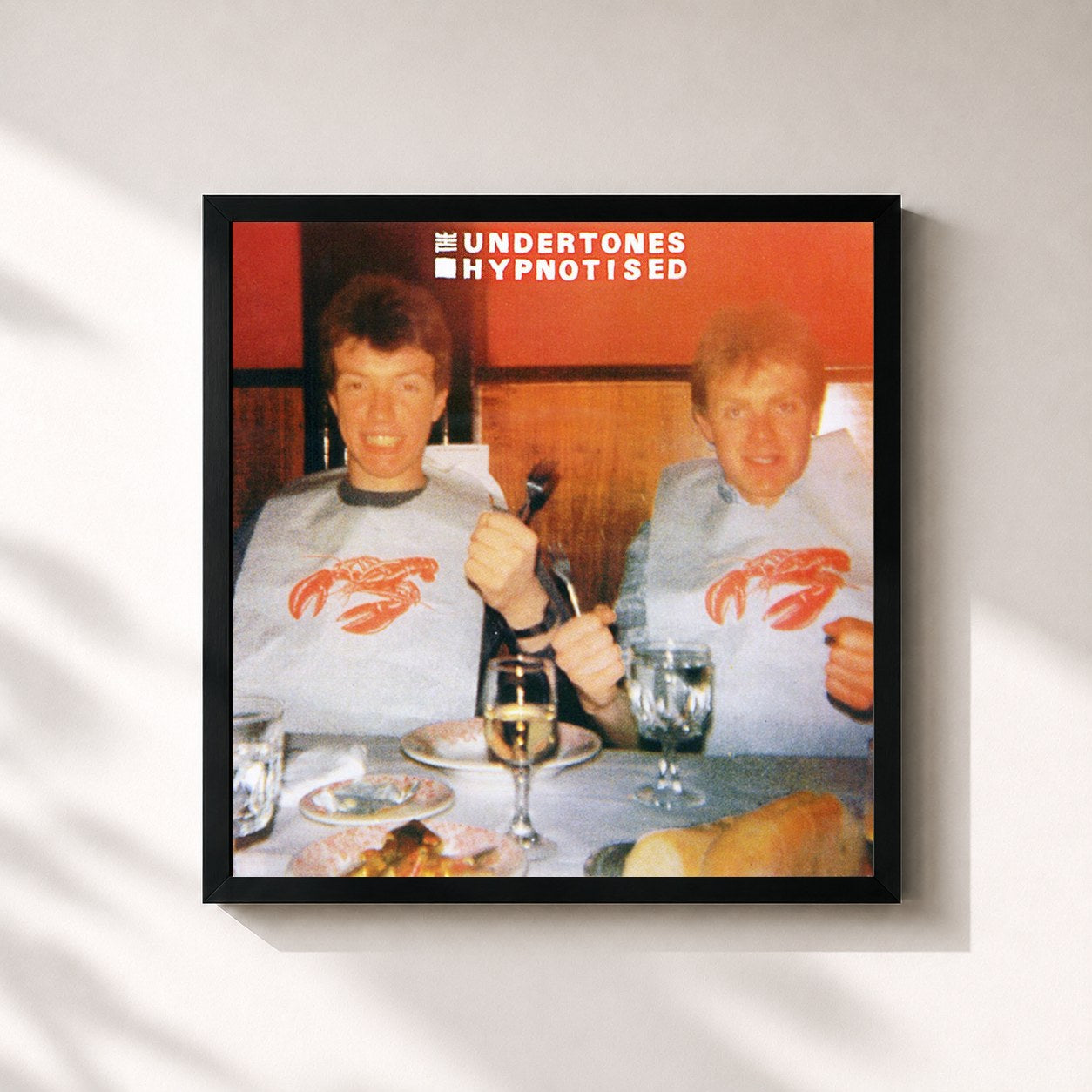 #noir Tableau carré de l'album Hypnotised de The Undertones, cadre noir 32x32 cm
