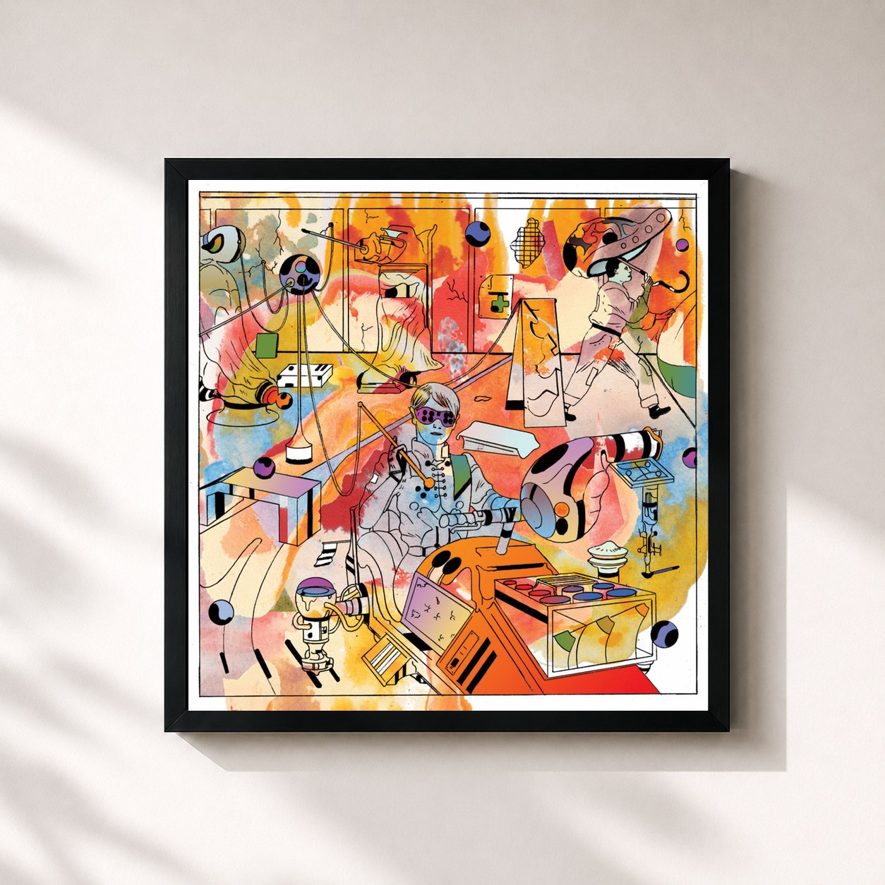 #noir Tableau carré de l'album Bromance #1 - Single de Gesaffelstein, cadre noir 32x32 cm