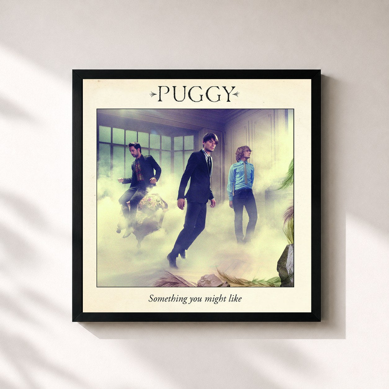 #noir Tableau carré de l'album Something You Might Like de Puggy, cadre noir 32x32 cm