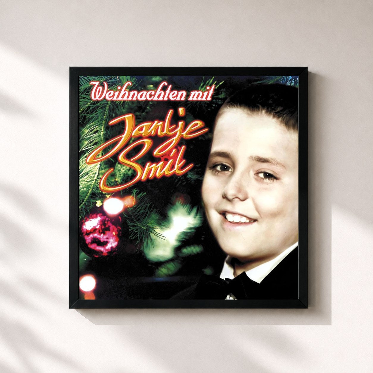 #noir Tableau carré de l'album Weihnachten mit Jantje Smit de Jan Smit, cadre noir 32x32 cm