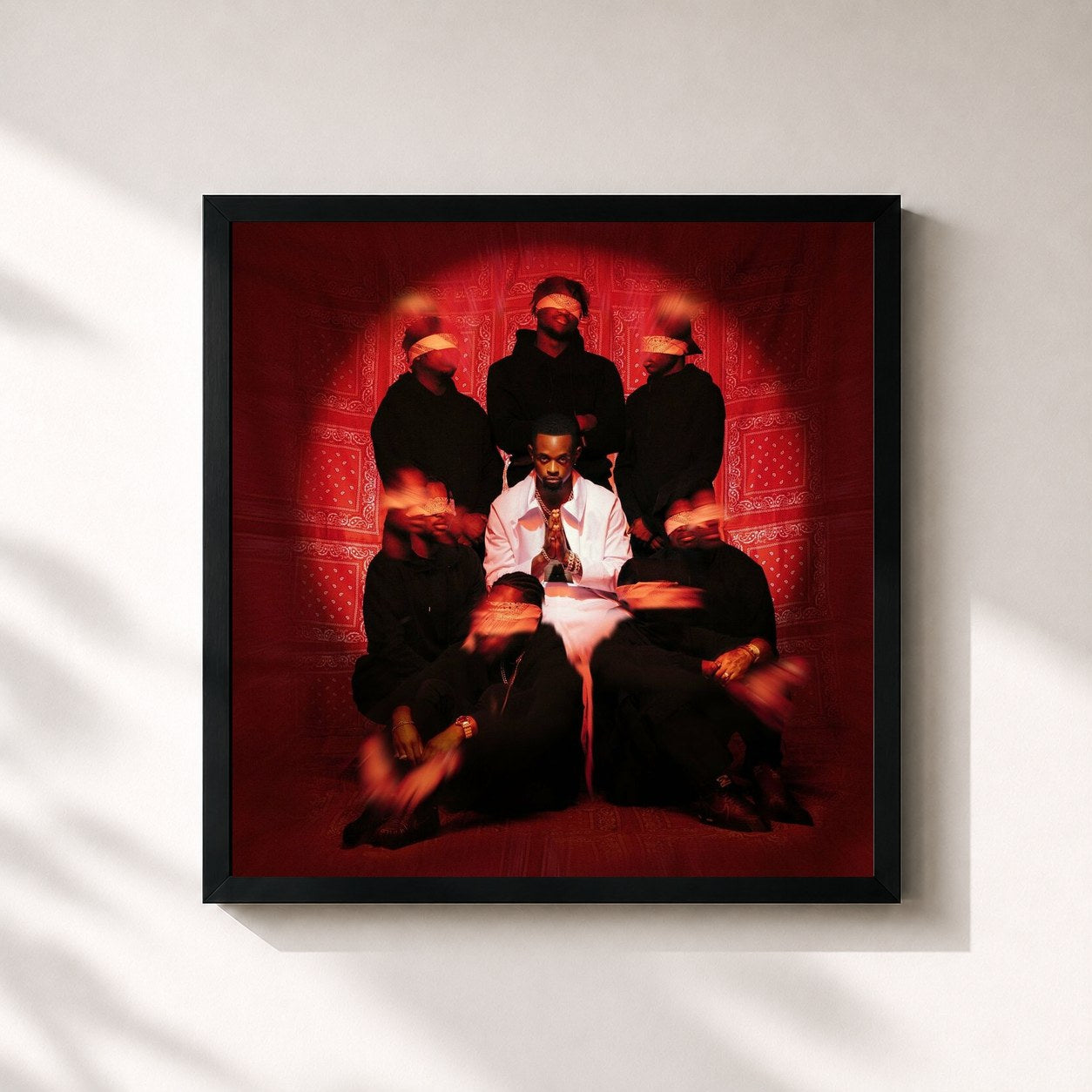 #noir Tableau carré de l'album Sacrifices de Cinco, cadre noir 32x32 cm