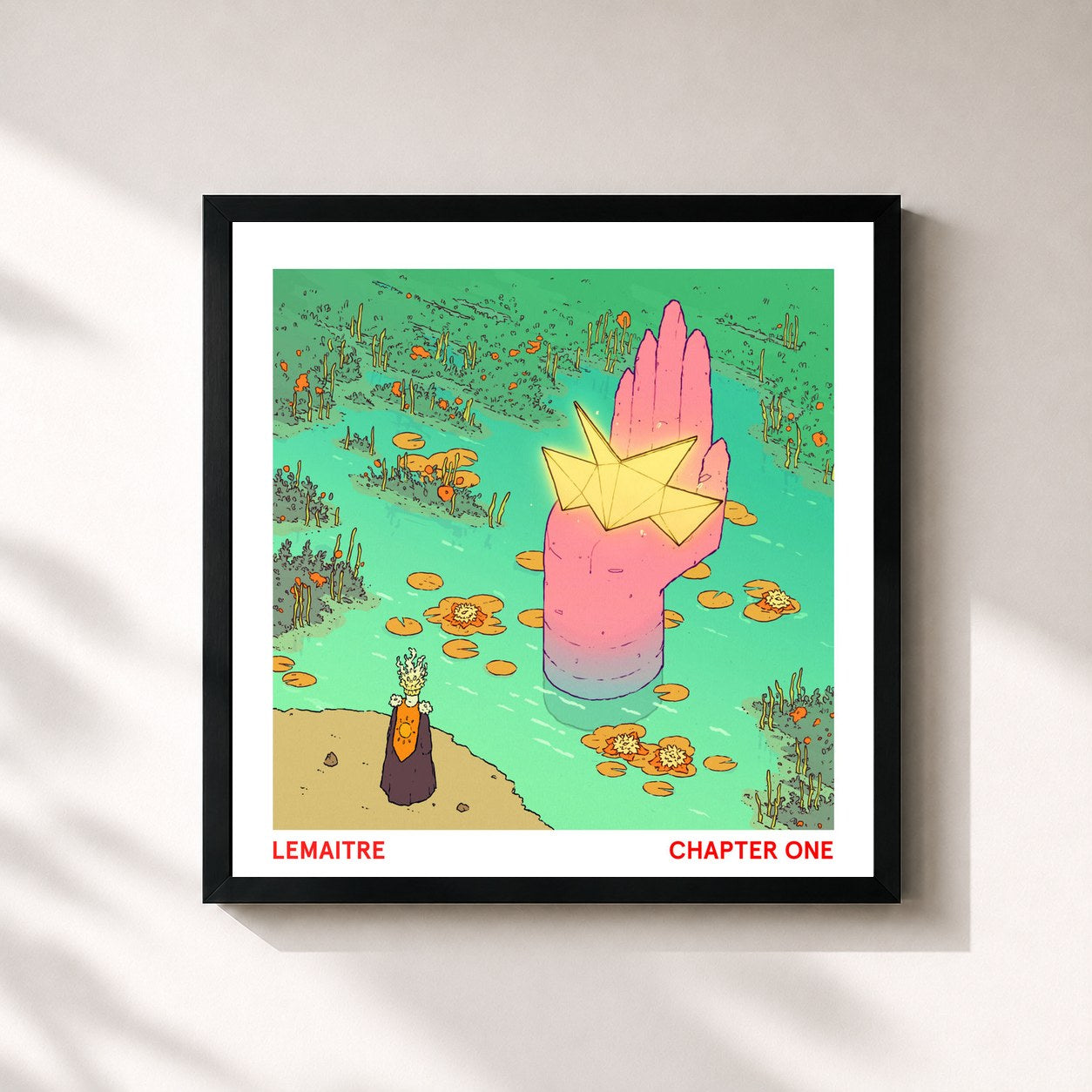 #noir Tableau carré de l'album Chapter One de Lemaitre, cadre noir 32x32 cm