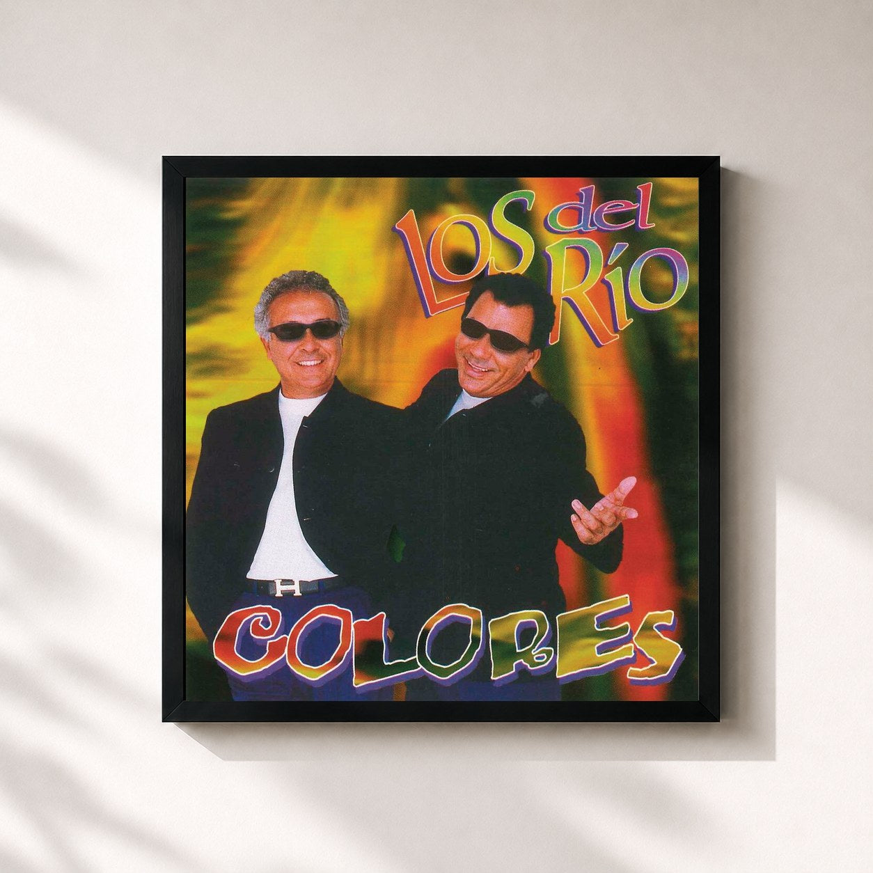 #noir Tableau carré de l'album Colores de Los Del Río, cadre noir 32x32 cm