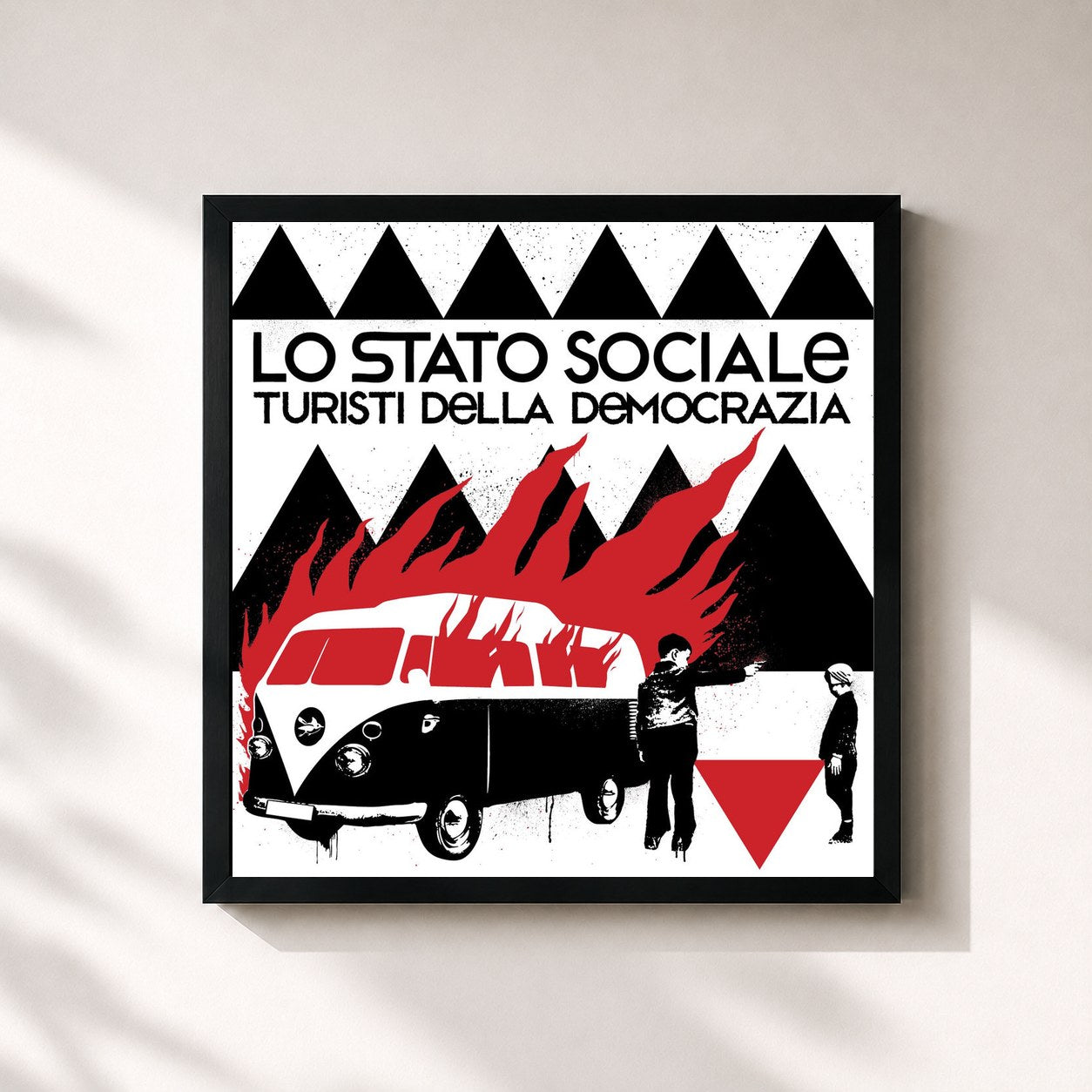 #noir Tableau carré de l'album Turisti della democrazia (Deluxe Version) de Lo Stato Sociale, cadre noir 32x32 cm