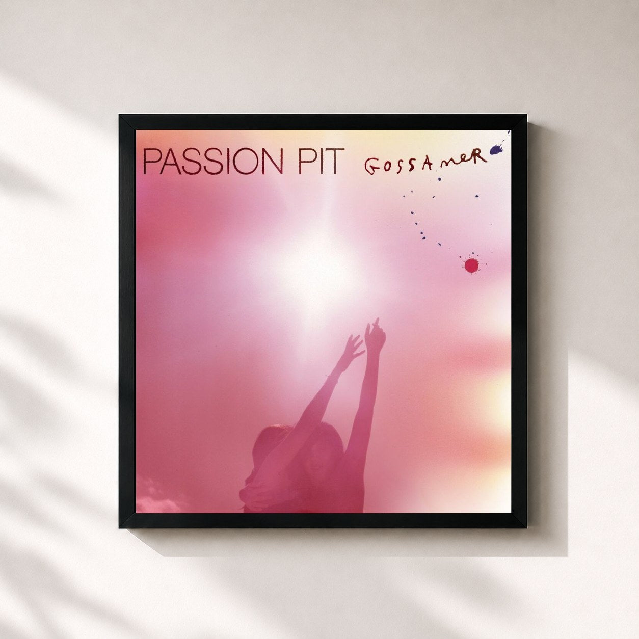 #noir Tableau carré de l'album Gossamer de Passion Pit, cadre noir 32x32 cm