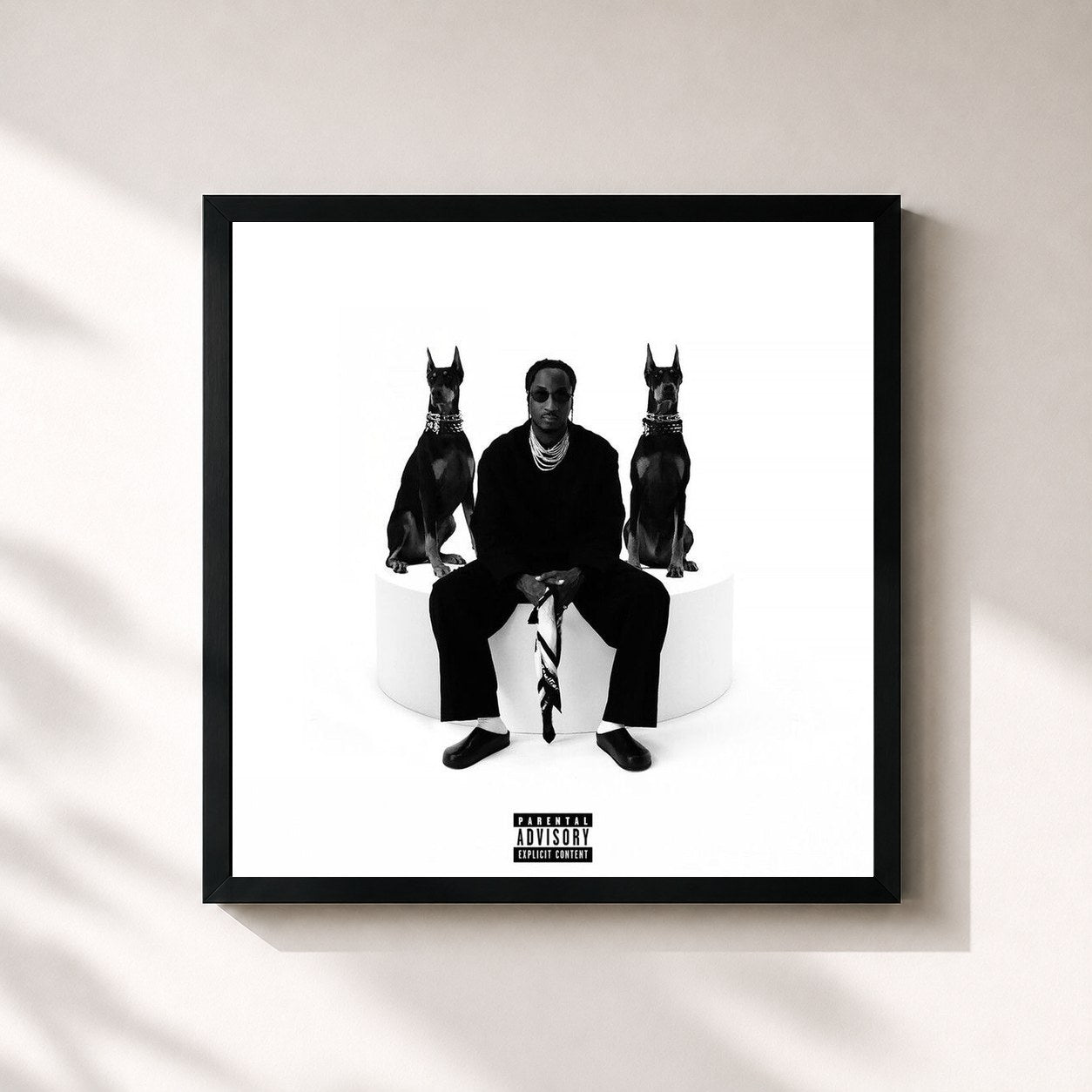 #noir Tableau carré de l'album Built Different de K Camp, cadre noir 32x32 cm