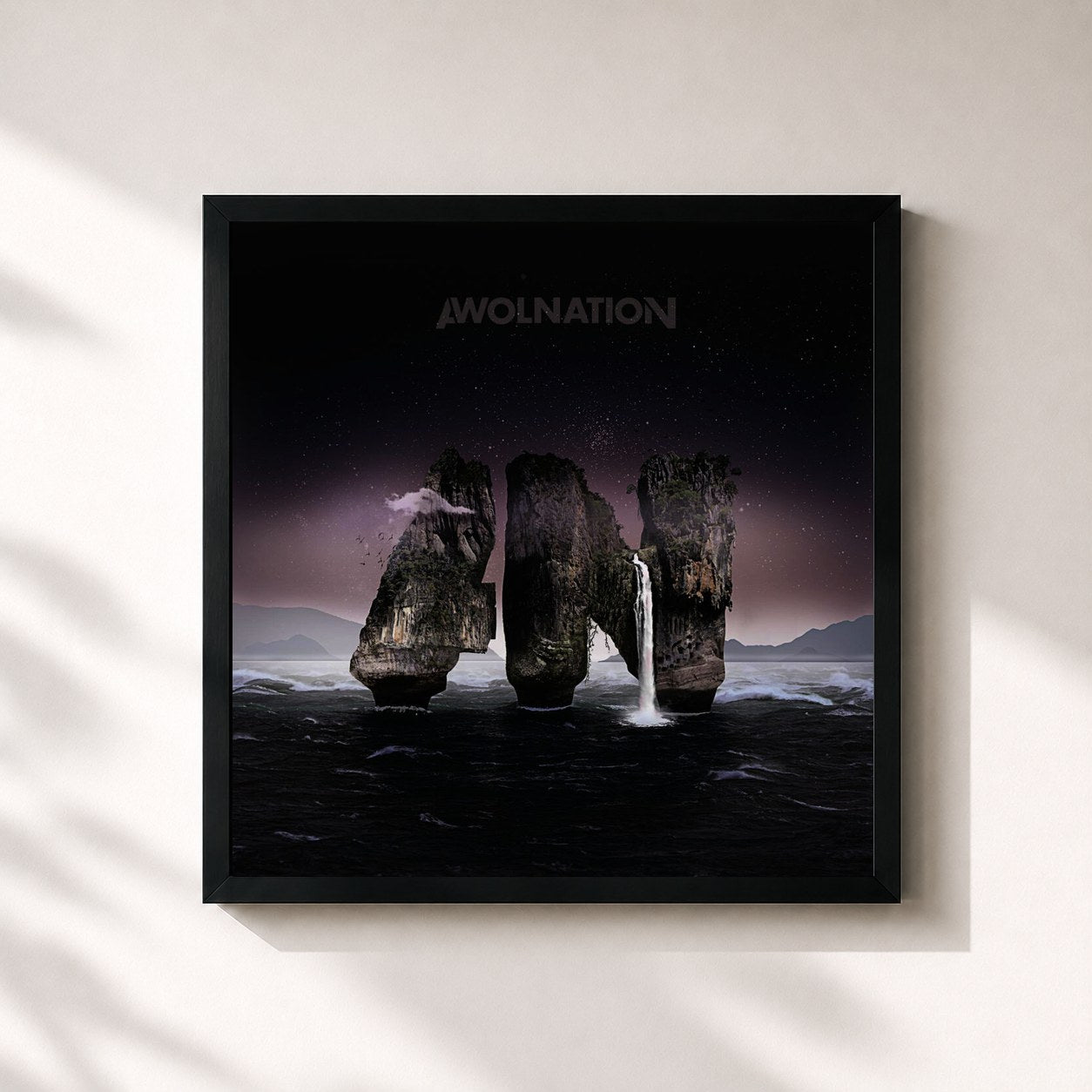 #noir Tableau carré de l'album Megalithic Symphony de AWOLNATION, cadre noir 32x32 cm