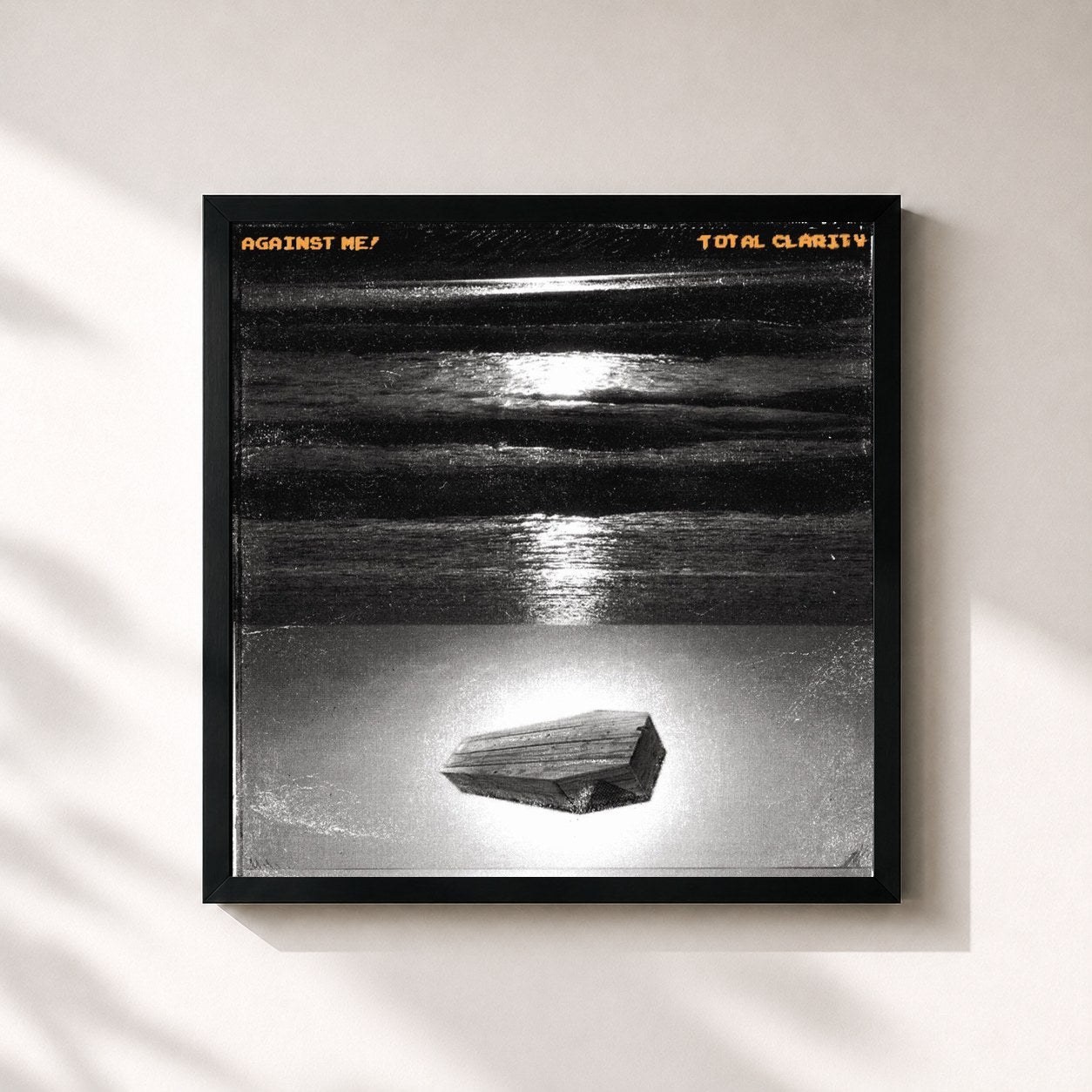 #noir Tableau carré de l'album Total Clarity de Against Me!, cadre noir 32x32 cm