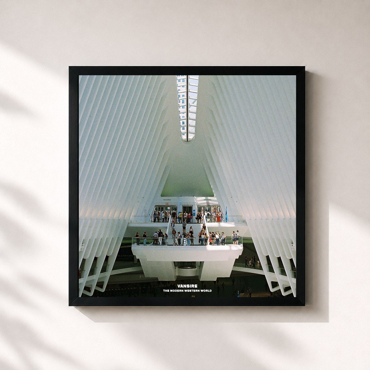 #noir Tableau carré de l'album The Modern Western World de Vansire, cadre noir 32x32 cm