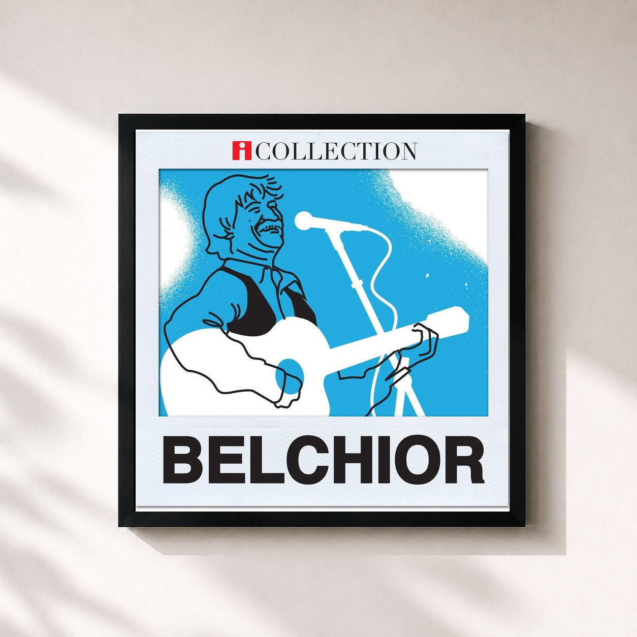 #noir Tableau carré de l'album Belchior - iCollection de Belchior, cadre noir 32x32 cm