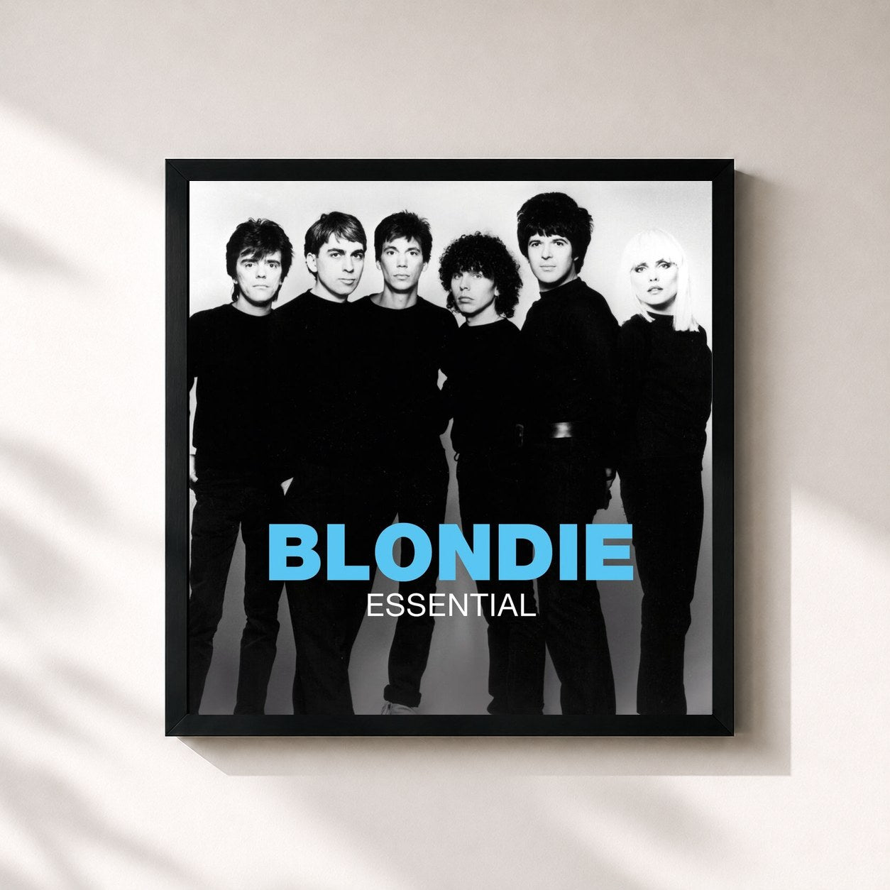 #noir Tableau carré de l'album Essential de Blondie, cadre noir 32x32 cm