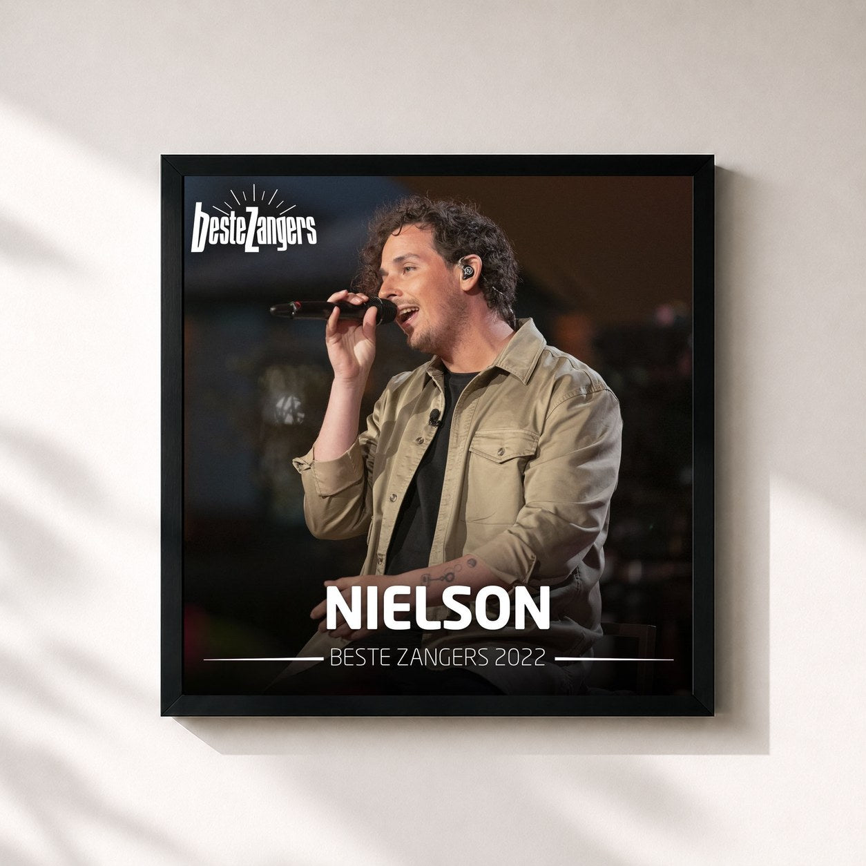 #noir Tableau carré de l'album Beste Zangers 2022 (Nielson) de Nielson, cadre noir 32x32 cm