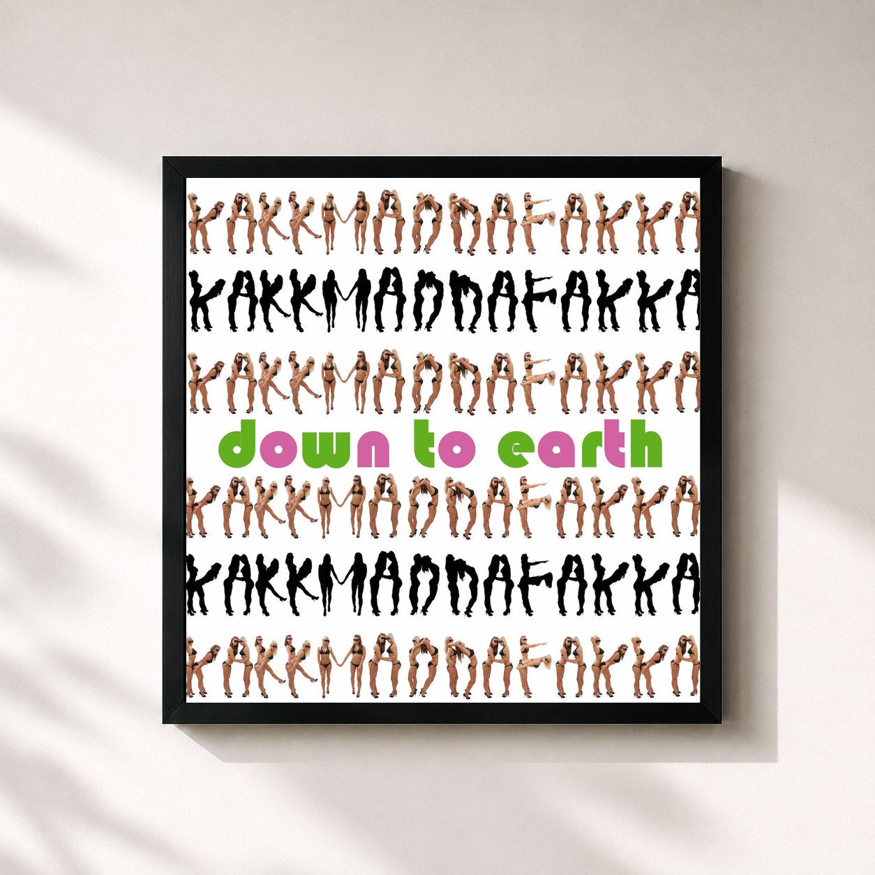#noir Tableau carré de l'album Down to Earth de Kakkmaddafakka, cadre noir 32x32 cm