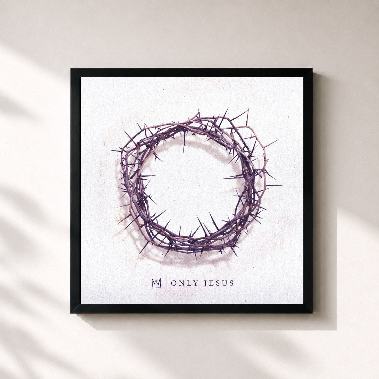 #noir Tableau carré de l'album Only Jesus de Casting Crowns, cadre noir 32x32 cm
